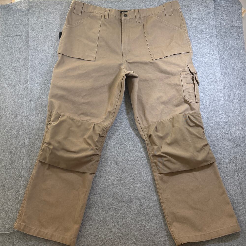 Blaklader Double Knee Carpenter Pants Mens 44x32 Khaki Canvas Ripstop Workwear